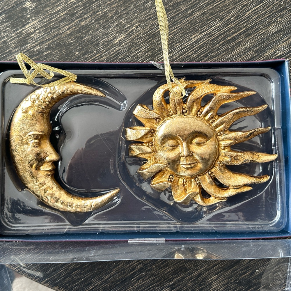 LAST ONE CHRISTIAN LACROIX Set Of 2 Sun And Moon Ornaments - Picture 3 of 5